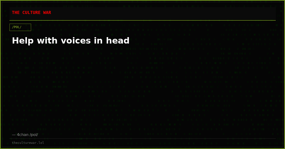 Help with voices in head