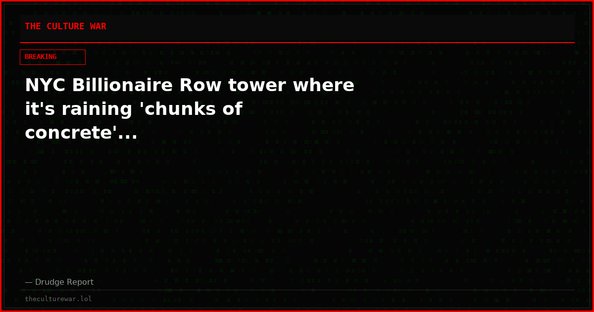 NYC Billionaire Row tower where it's raining 'chunks of concrete'...