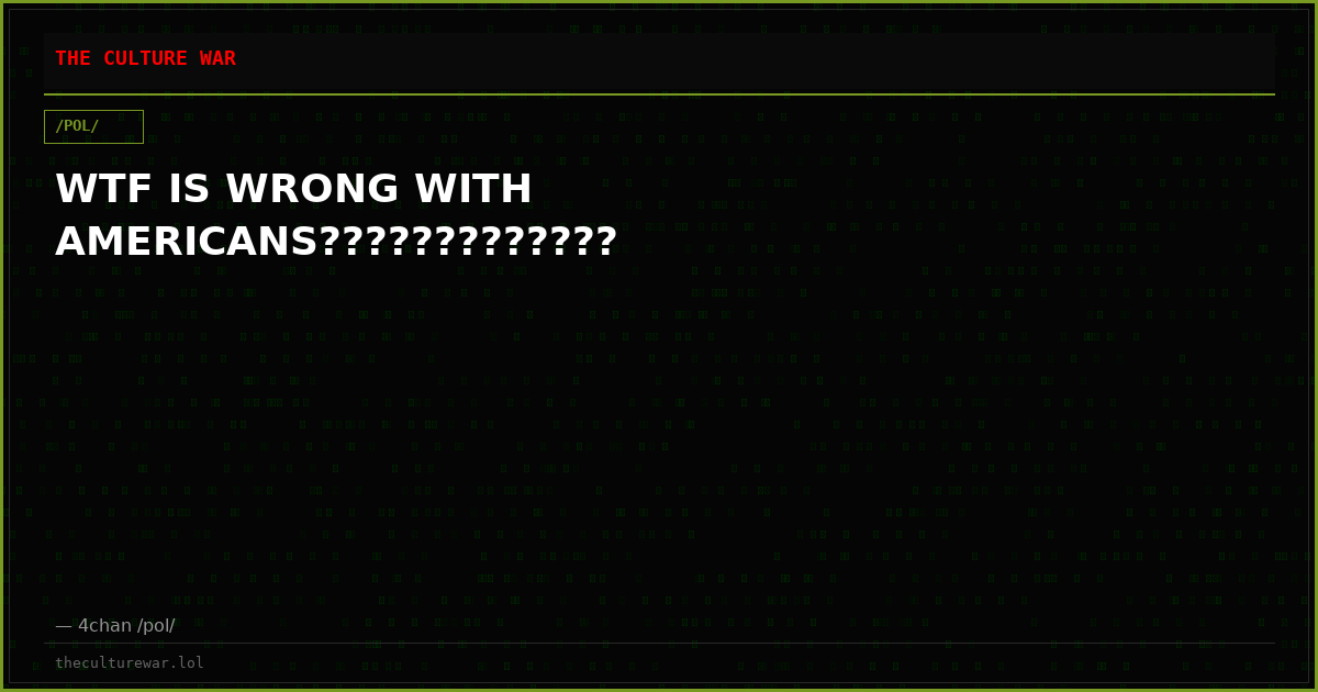 WTF IS WRONG WITH AMERICANS?????????????