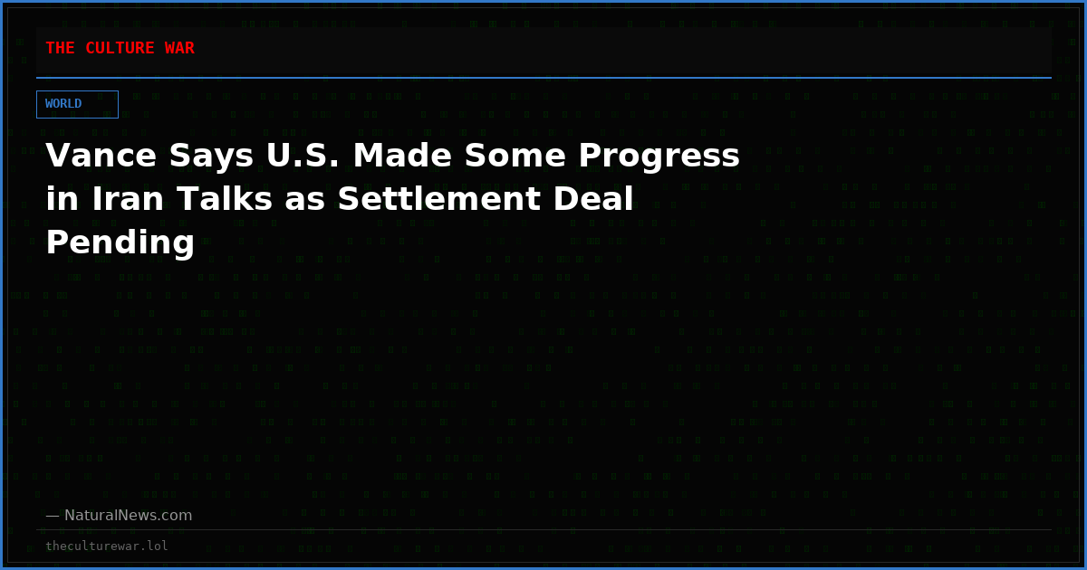 Vance Says U.S. Made Some Progress in Iran Talks as Settlement Deal Pending