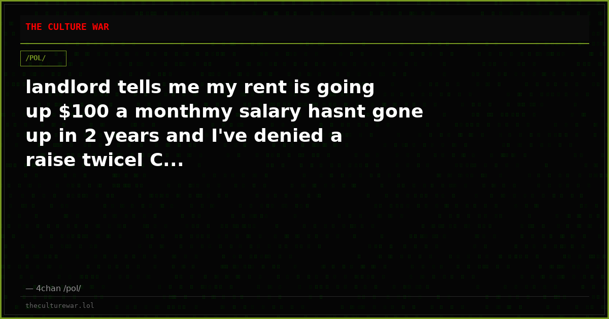 landlord tells me my rent is going up $100 a monthmy salary hasnt gone up in 2 years and I've denied a raise twiceI C...