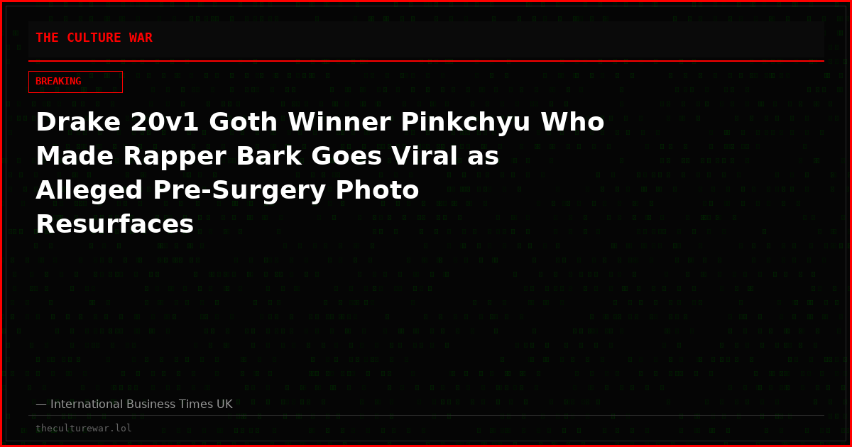 Drake 20v1 Goth Winner Pinkchyu Who Made Rapper Bark Goes Viral as Alleged Pre-Surgery Photo Resurfaces