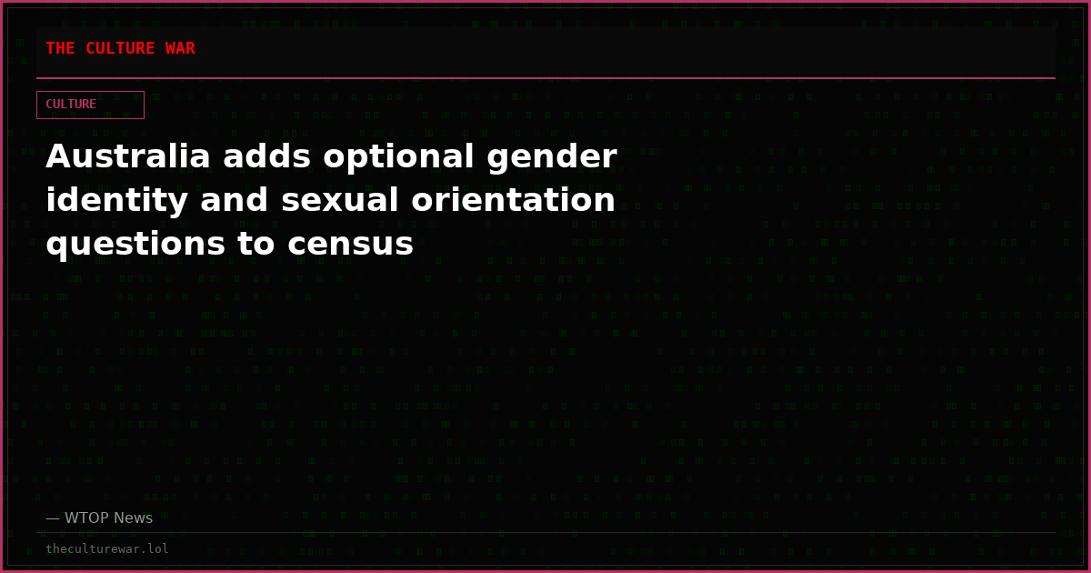 Australia adds optional gender identity and sexual orientation questions to census
