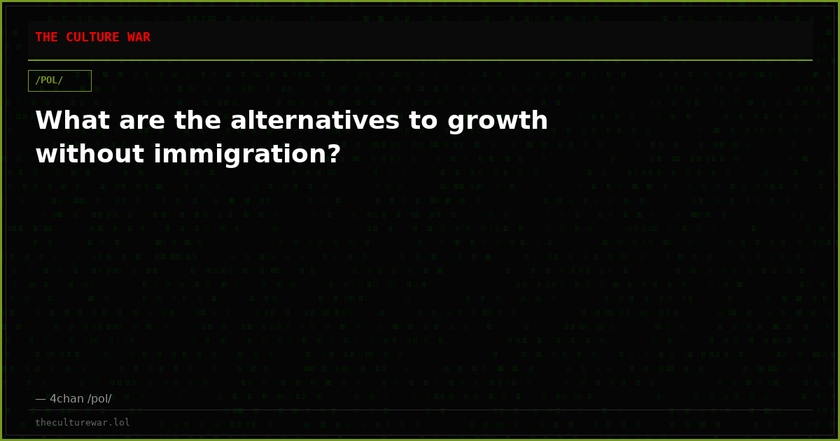 What are the alternatives to growth without immigration?