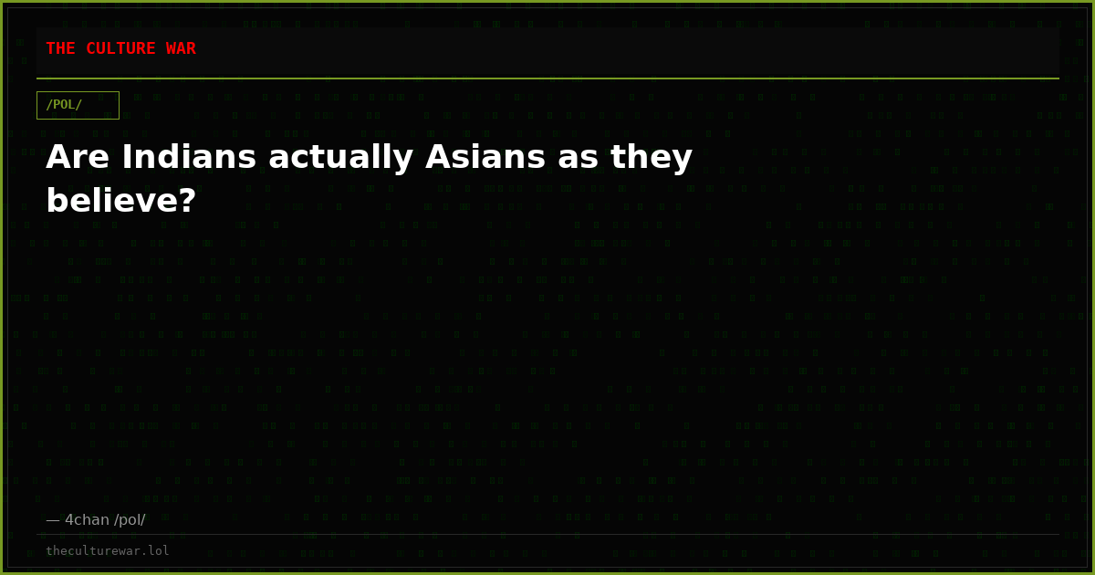 Are Indians actually Asians as they believe?
