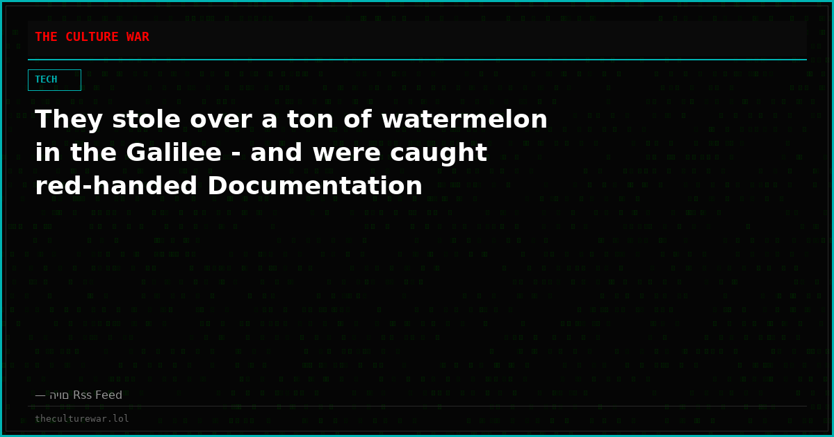 They stole over a ton of watermelon in the Galilee - and were caught red-handed Documentation