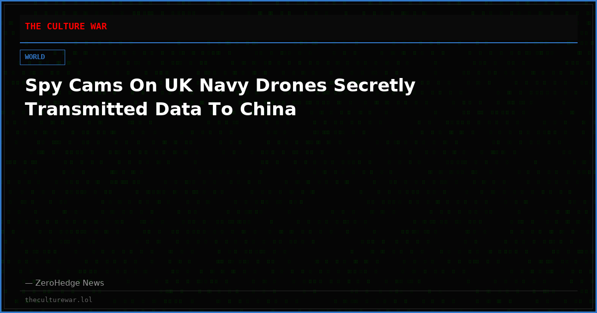 Spy Cams On UK Navy Drones Secretly Transmitted Data To China