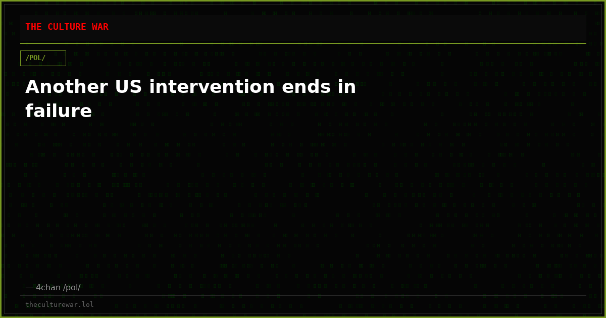 Another US intervention ends in failure