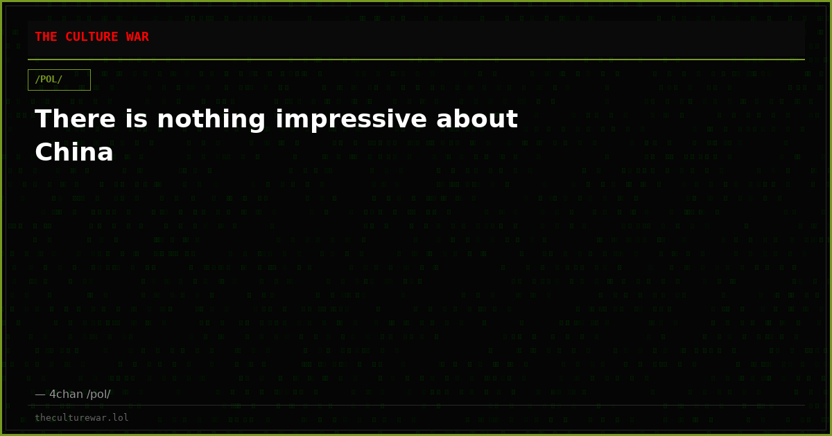 There is nothing impressive about China