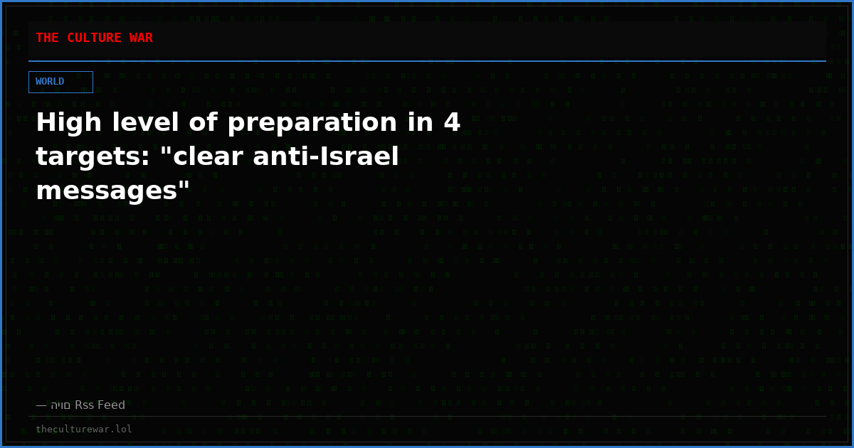 High level of preparation in 4 targets: "clear anti-Israel messages"
