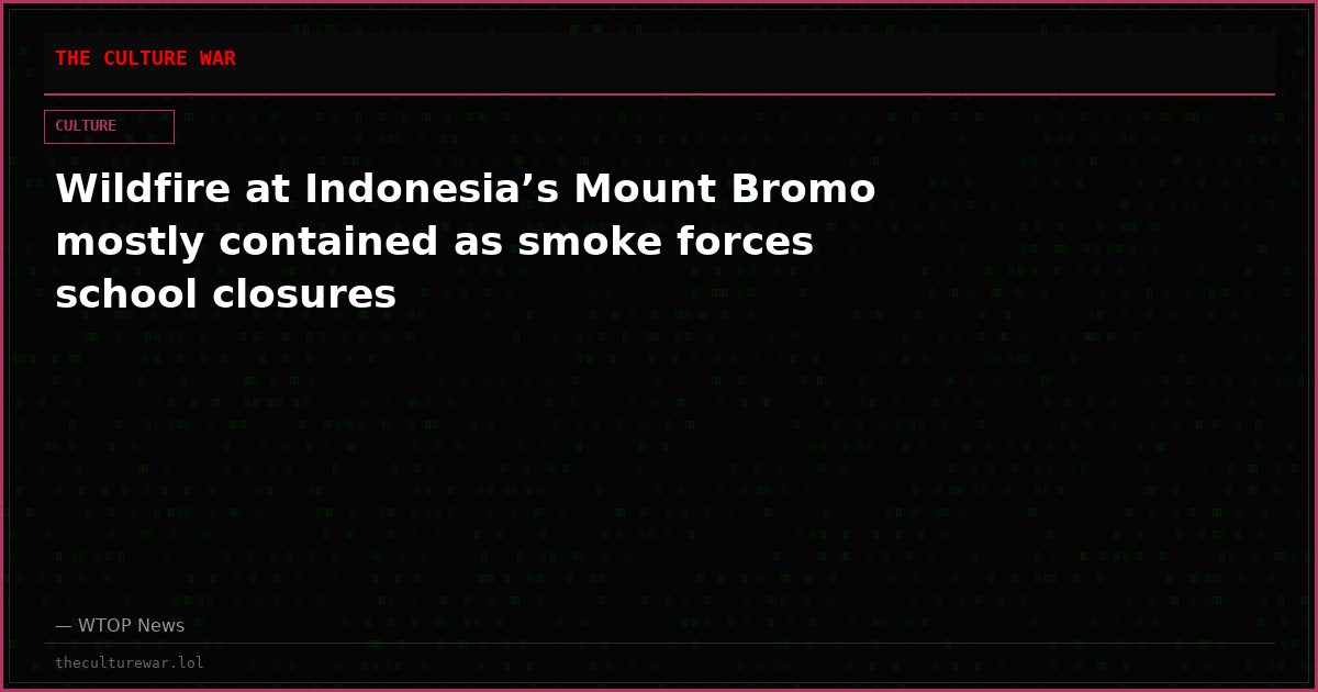 Wildfire at Indonesia’s Mount Bromo mostly contained as smoke forces school closures