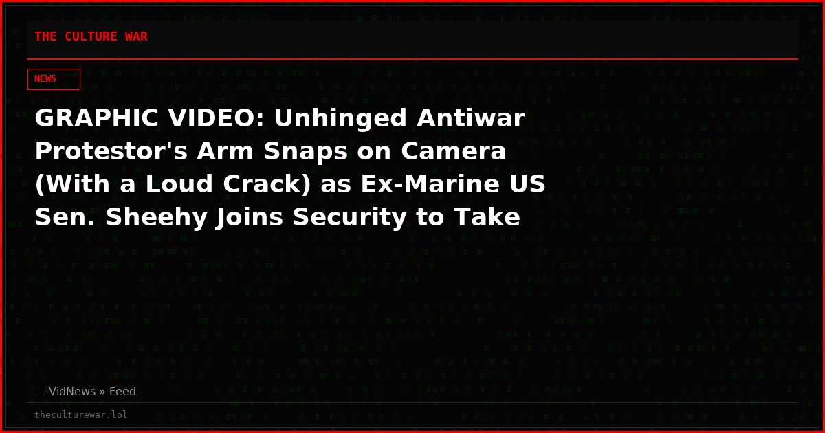GRAPHIC VIDEO: Unhinged Antiwar Protestor's Arm Snaps on Camera (With a Loud Crack) as Ex-Marine US Sen. Sheehy Joins Security to Take Him Down