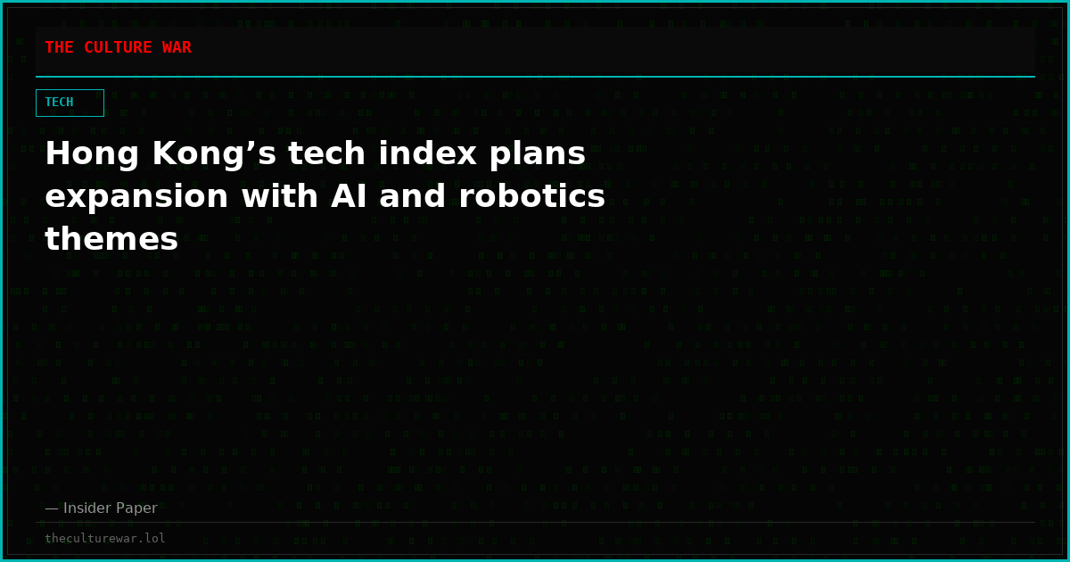 Hong Kong’s tech index plans expansion with AI and robotics themes