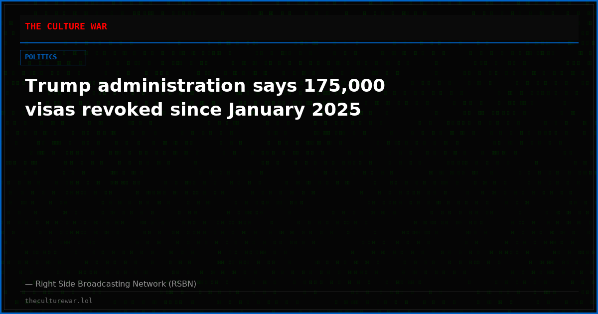 Trump administration says 175,000 visas revoked since January 2025