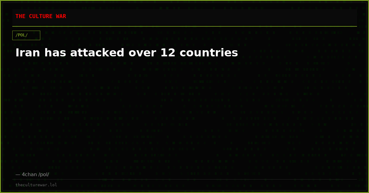 Iran has attacked over 12 countries