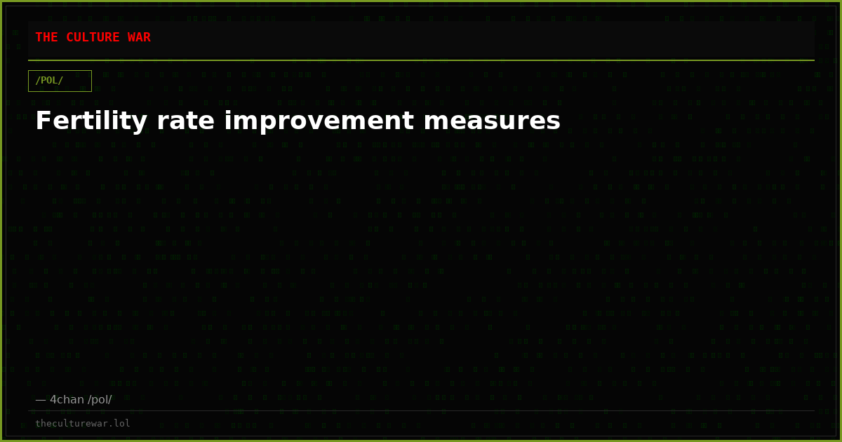 Fertility rate improvement measures