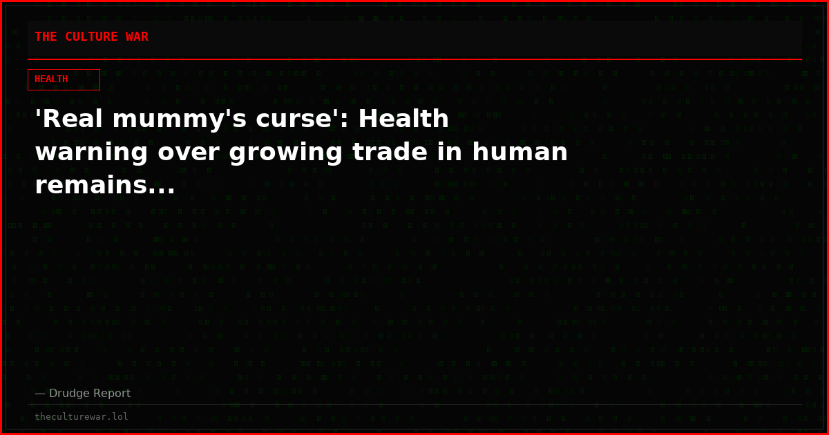 'Real mummy's curse': Health warning over growing trade in human remains...