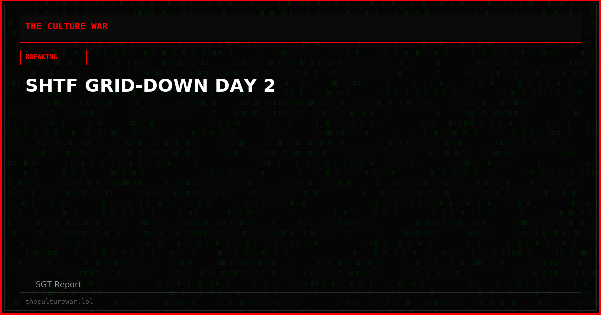 SHTF GRID-DOWN DAY 2
