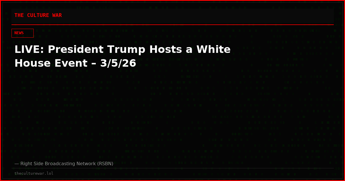 LIVE: President Trump Hosts a White House Event – 3/5/26