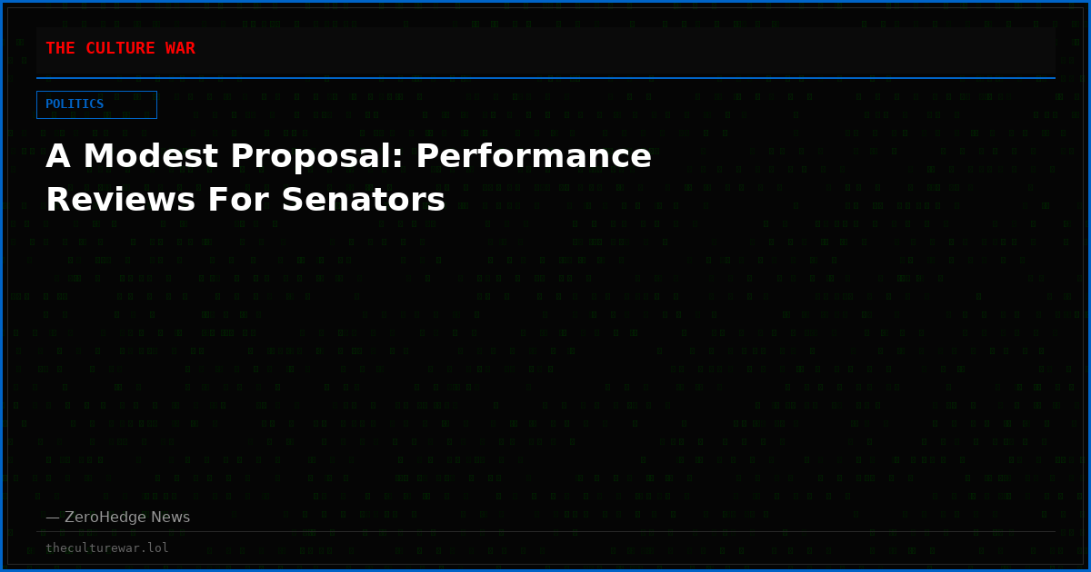 A Modest Proposal: Performance Reviews For Senators