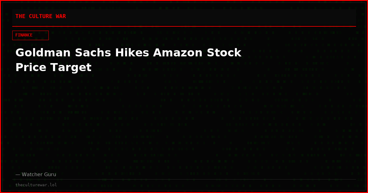 Goldman Sachs Hikes Amazon Stock Price Target