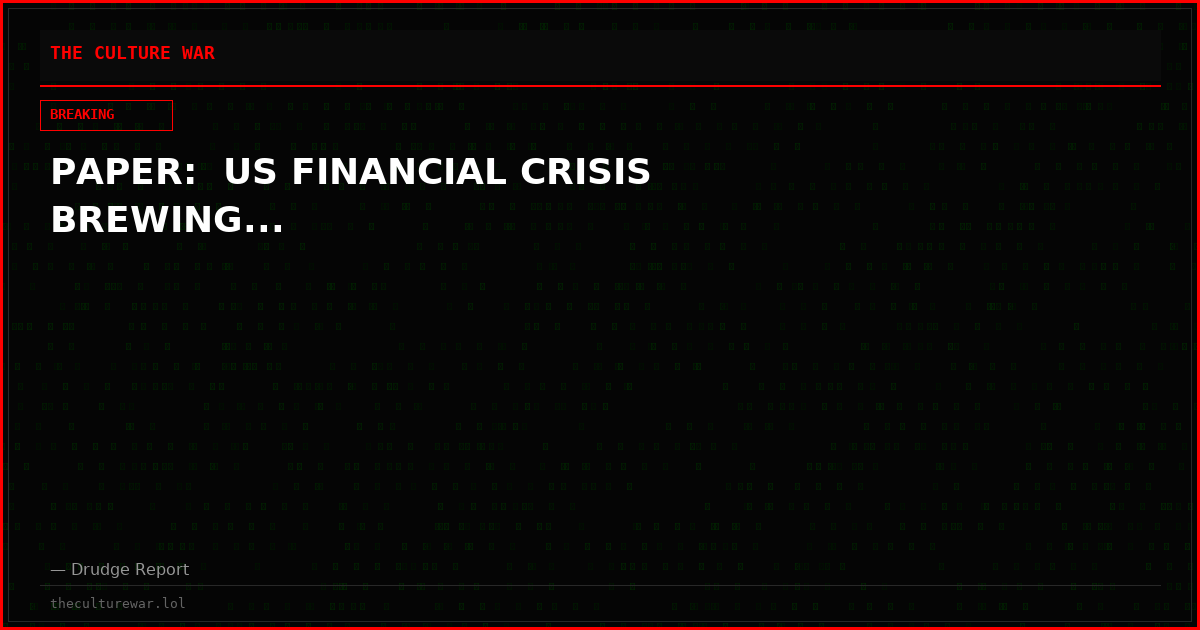 PAPER:  US FINANCIAL CRISIS BREWING...