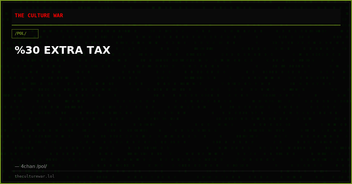%30 EXTRA TAX