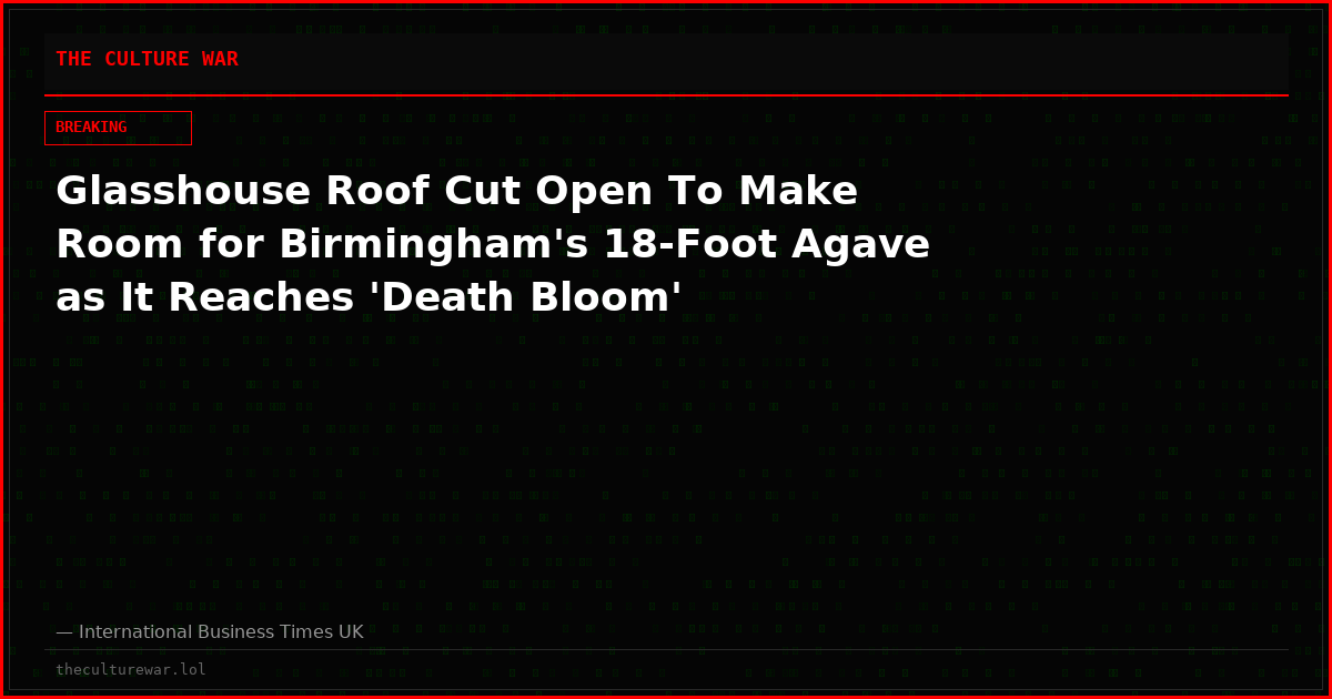 Glasshouse Roof Cut Open To Make Room for Birmingham's 18-Foot Agave as It Reaches 'Death Bloom'