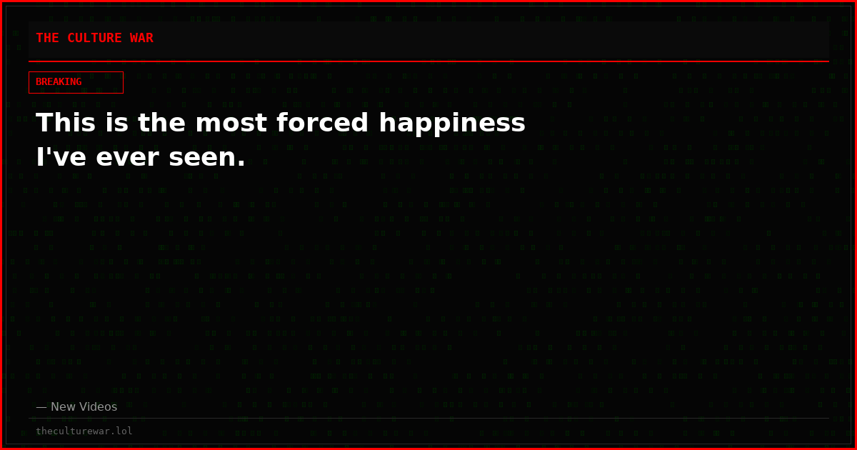 This is the most forced happiness I've ever seen.