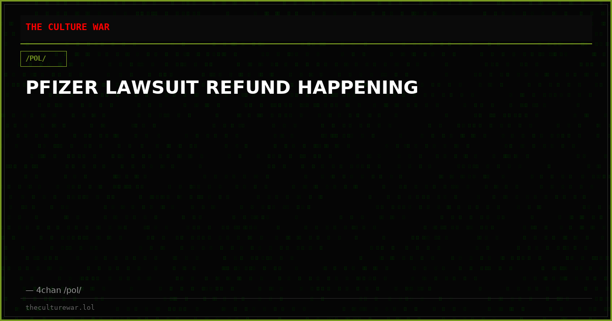 PFIZER LAWSUIT REFUND HAPPENING