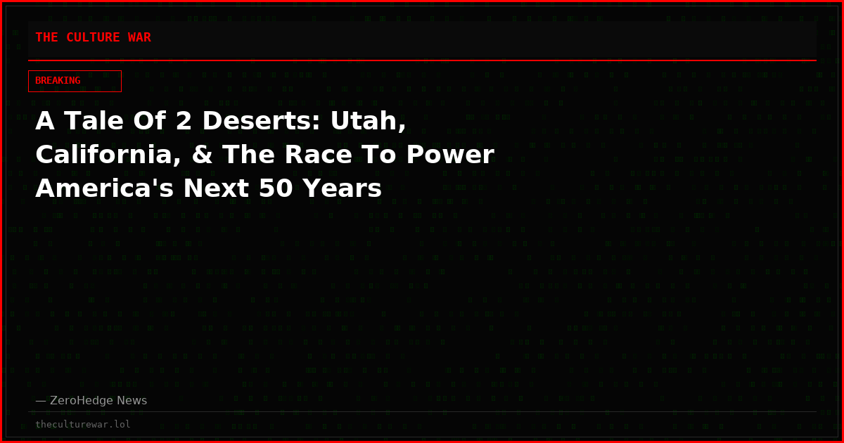 A Tale Of 2 Deserts: Utah, California, & The Race To Power America's Next 50 Years
