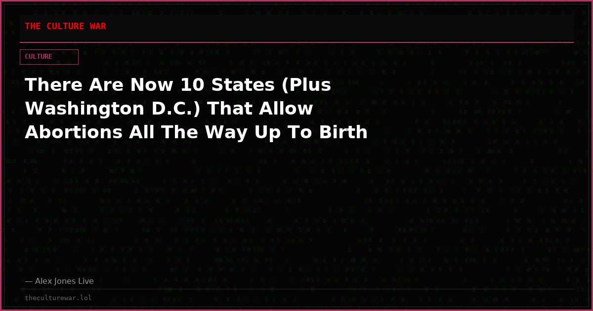 There Are Now 10 States (Plus Washington D.C.) That Allow Abortions All The Way Up To Birth