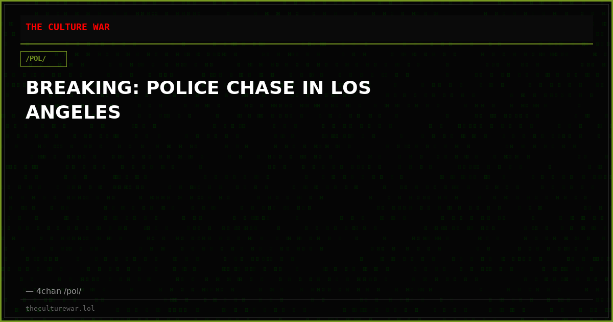 BREAKING: POLICE CHASE IN LOS ANGELES