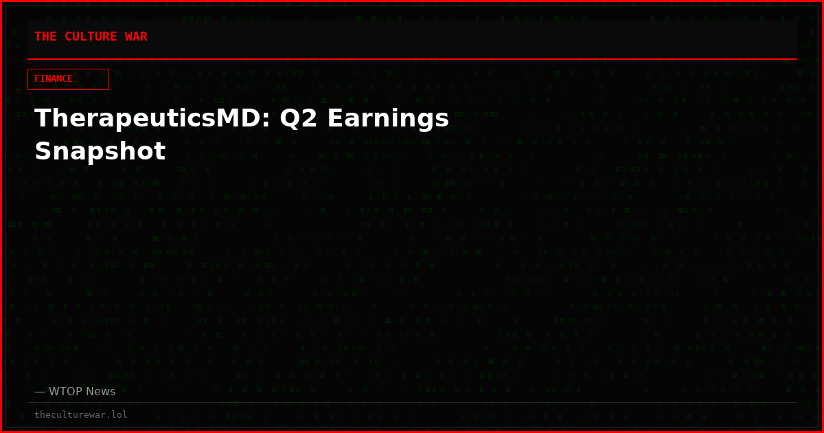 TherapeuticsMD: Q2 Earnings Snapshot