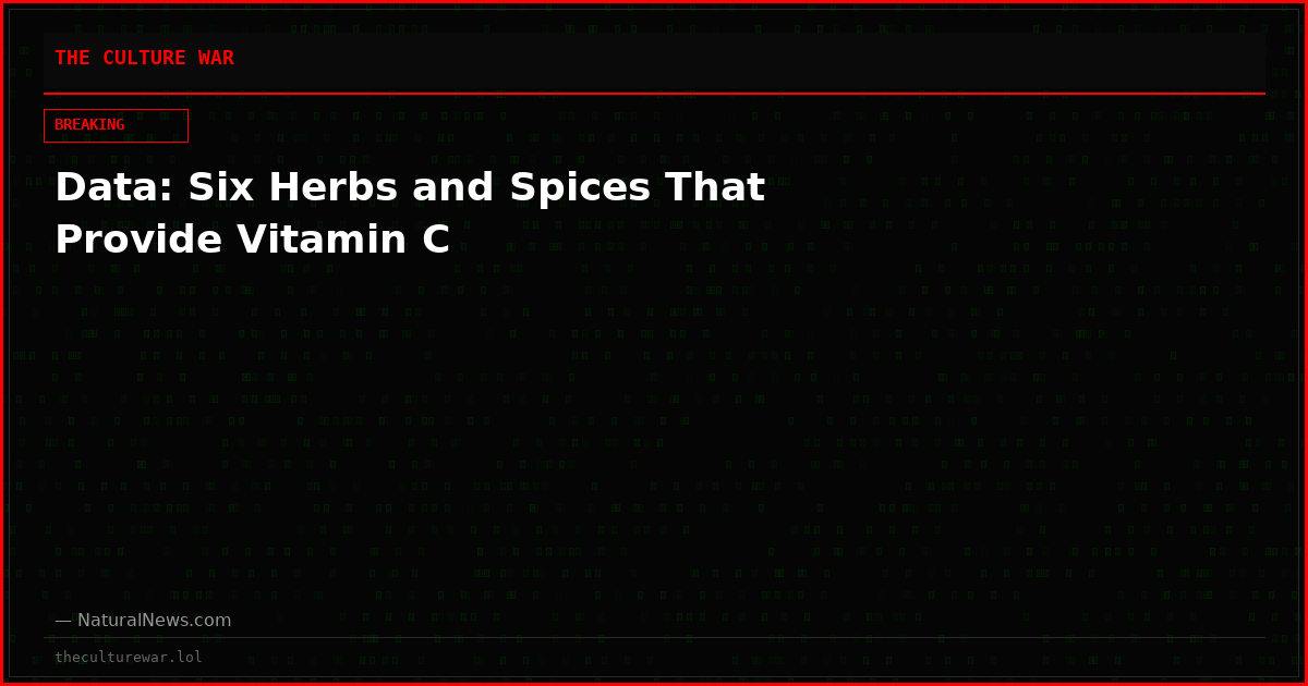 Data: Six Herbs and Spices That Provide Vitamin C