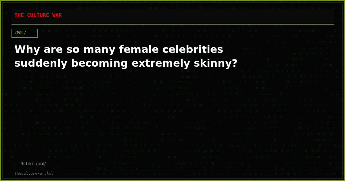 Why are so many female celebrities suddenly becoming extremely skinny?