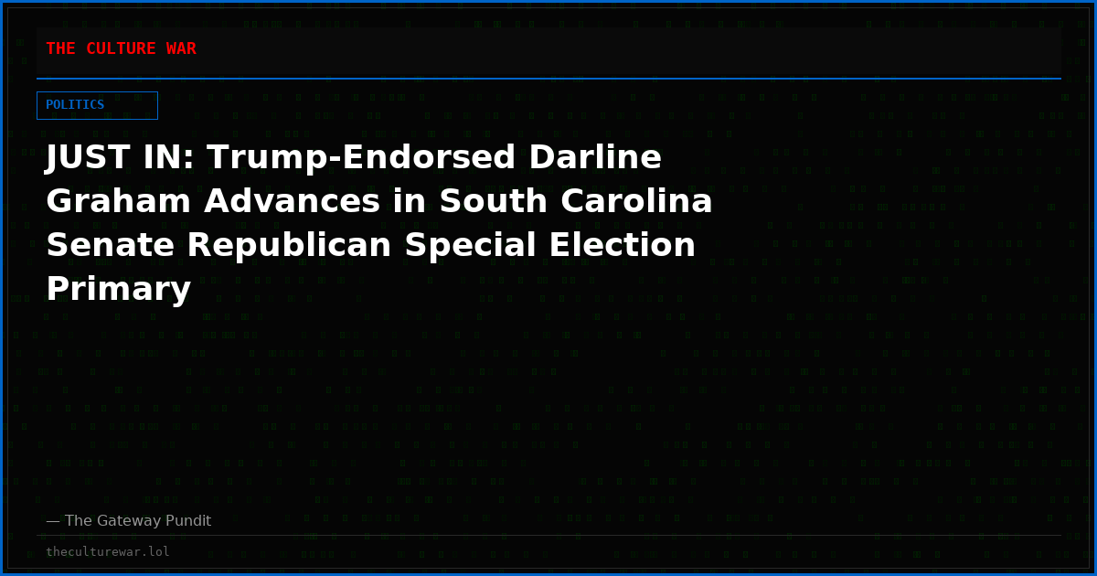 JUST IN: Trump-Endorsed Darline Graham Advances in South Carolina Senate Republican Special Election Primary