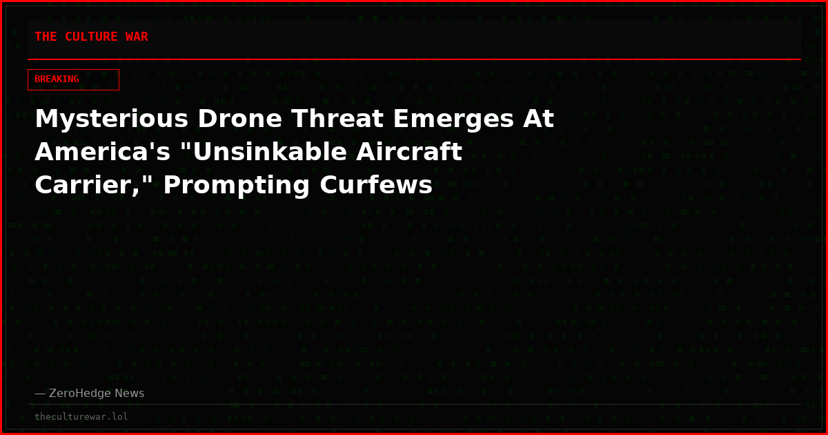 Mysterious Drone Threat Emerges At America's "Unsinkable Aircraft Carrier," Prompting Curfews
