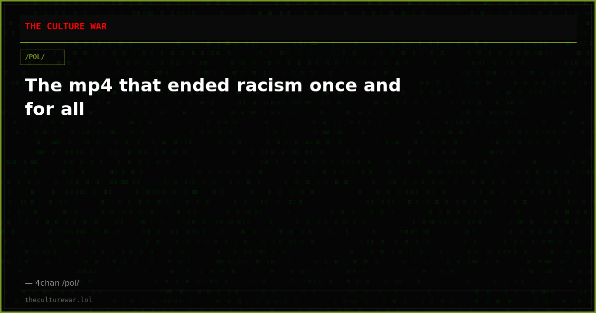 The mp4 that ended racism once and for all