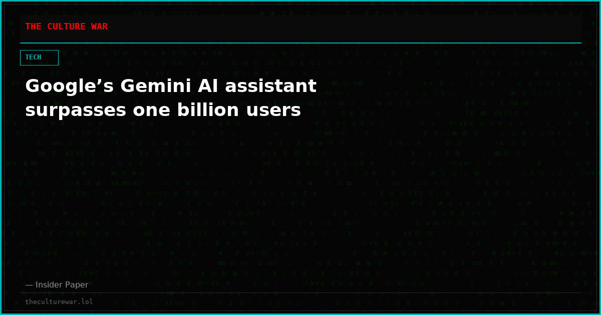 Google’s Gemini AI assistant surpasses one billion users
