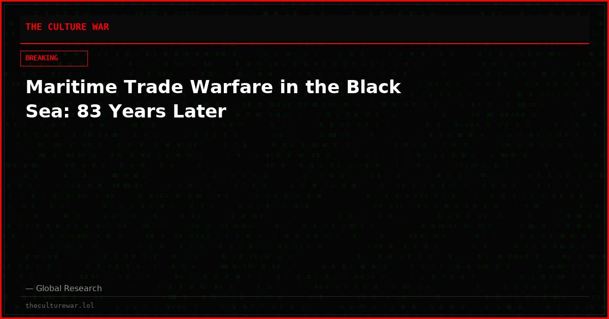 Maritime Trade Warfare in the Black Sea: 83 Years Later