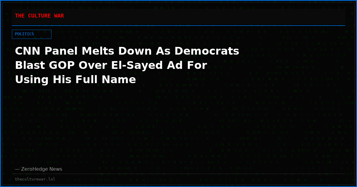 CNN Panel Melts Down As Democrats Blast GOP Over El-Sayed Ad For Using His Full Name