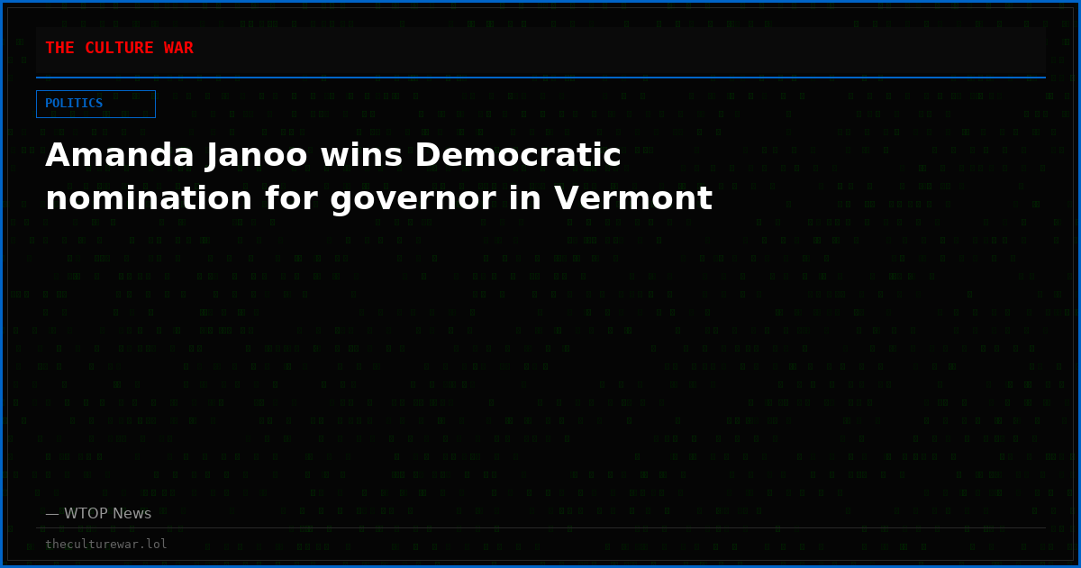 Amanda Janoo wins Democratic nomination for governor in Vermont