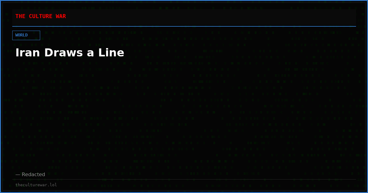 Iran Draws a Line