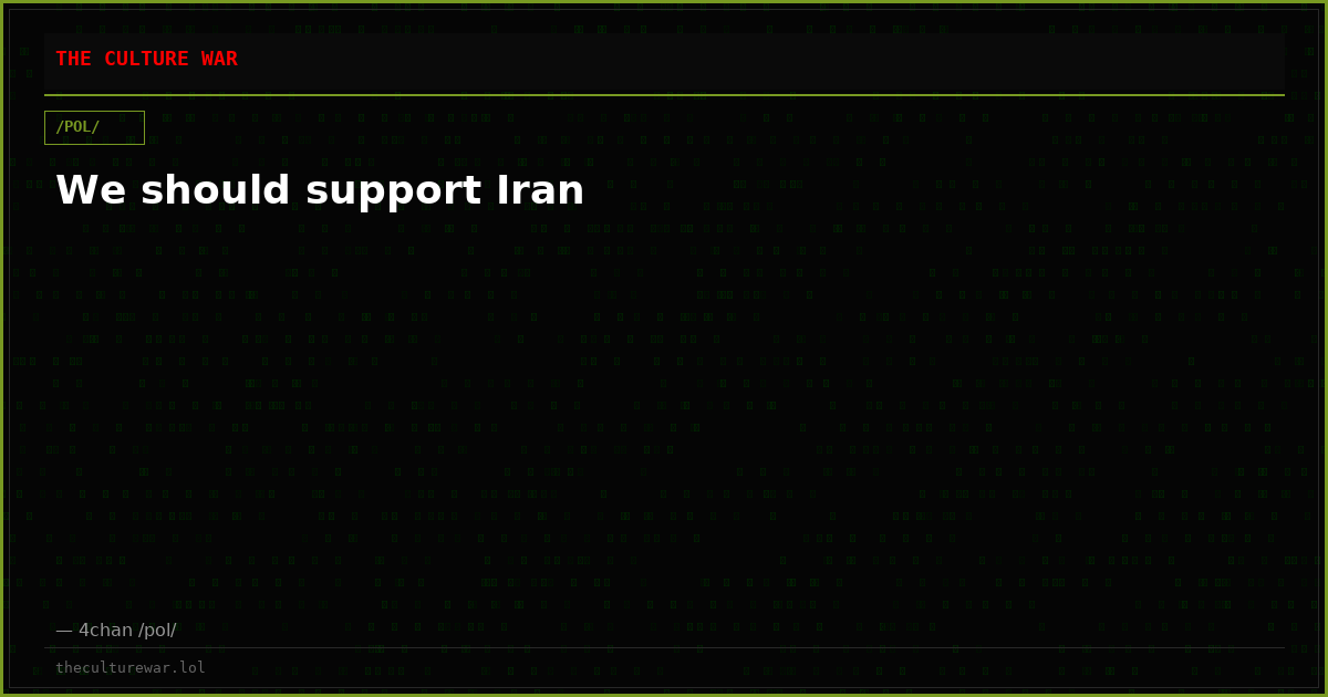 We should support Iran