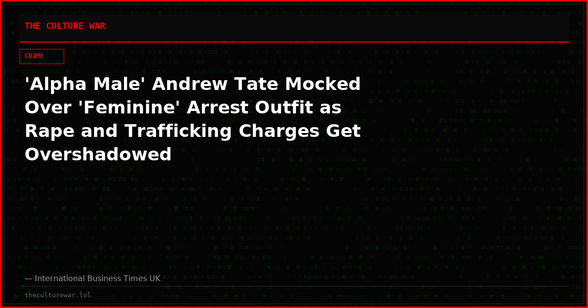 'Alpha Male' Andrew Tate Mocked Over 'Feminine' Arrest Outfit as Rape and Trafficking Charges Get Overshadowed