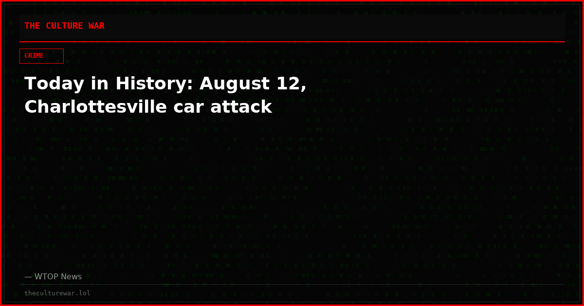 Today in History: August 12, Charlottesville car attack