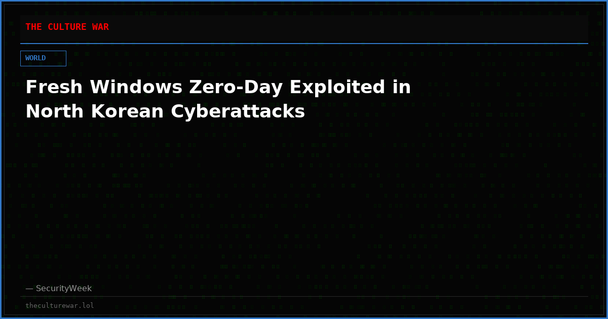 Fresh Windows Zero-Day Exploited in North Korean Cyberattacks