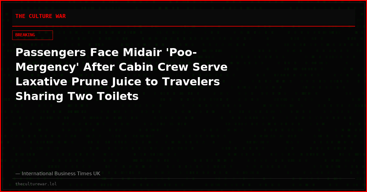 Passengers Face Midair 'Poo-Mergency' After Cabin Crew Serve Laxative Prune Juice to Travelers Sharing Two Toilets