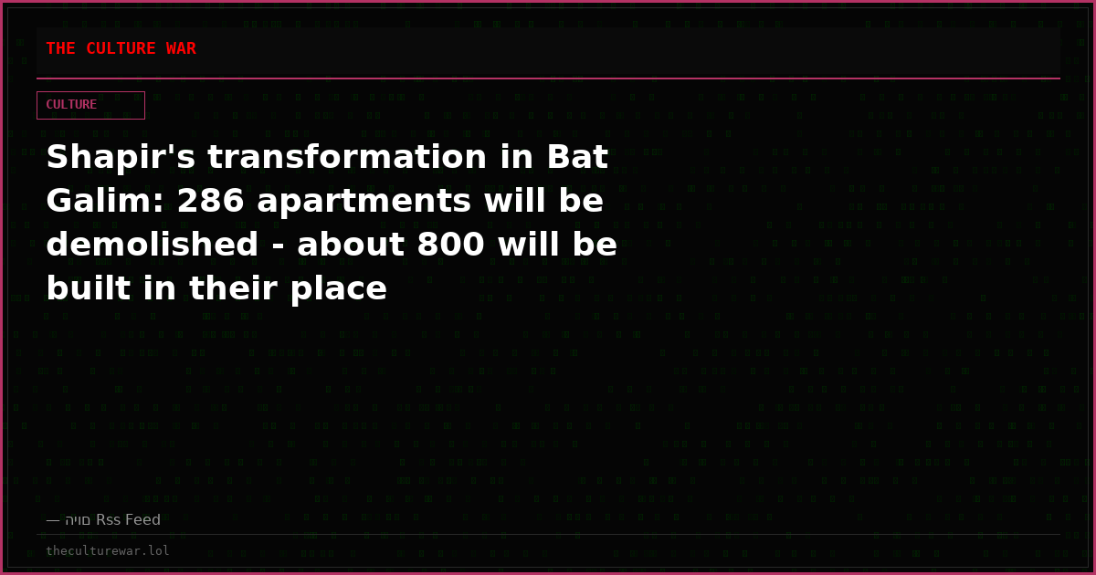 Shapir's transformation in Bat Galim: 286 apartments will be demolished - about 800 will be built in their place